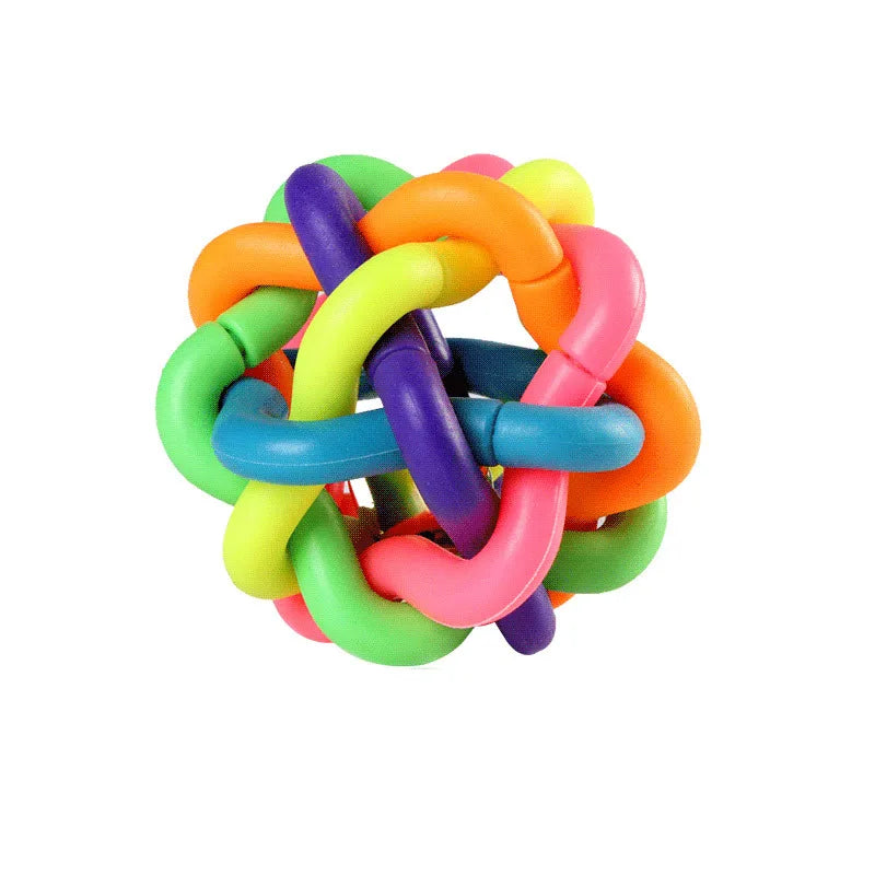 Bell Woven Dog Toy for Chewing and Fetching Durable Rubber