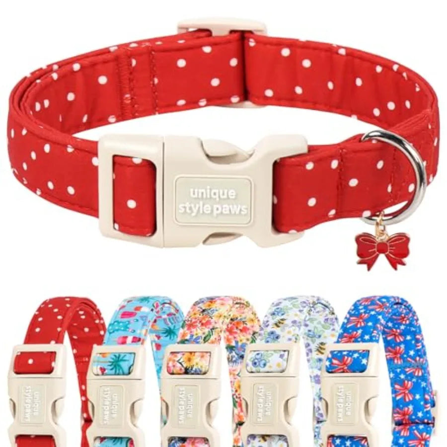 Dog Collar With Pendant Coconut Tree Design Plastic Buckle