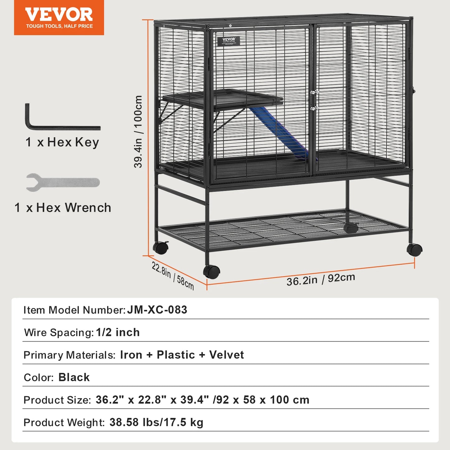 SucceBuy Multi Level Small Animal Cage For Rodents
