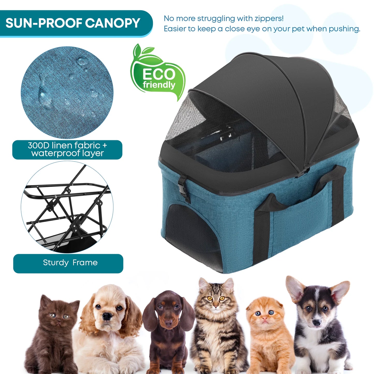 Chihuahua Three In One Pet Stroller For Dogs And Cats