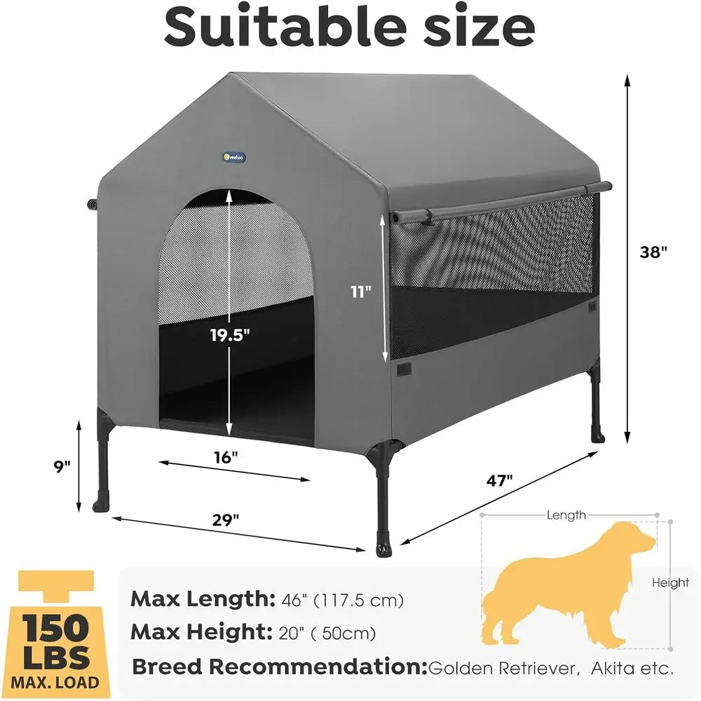 Outdoor Indoor Dog House Bed and Cot Shelter for Pets