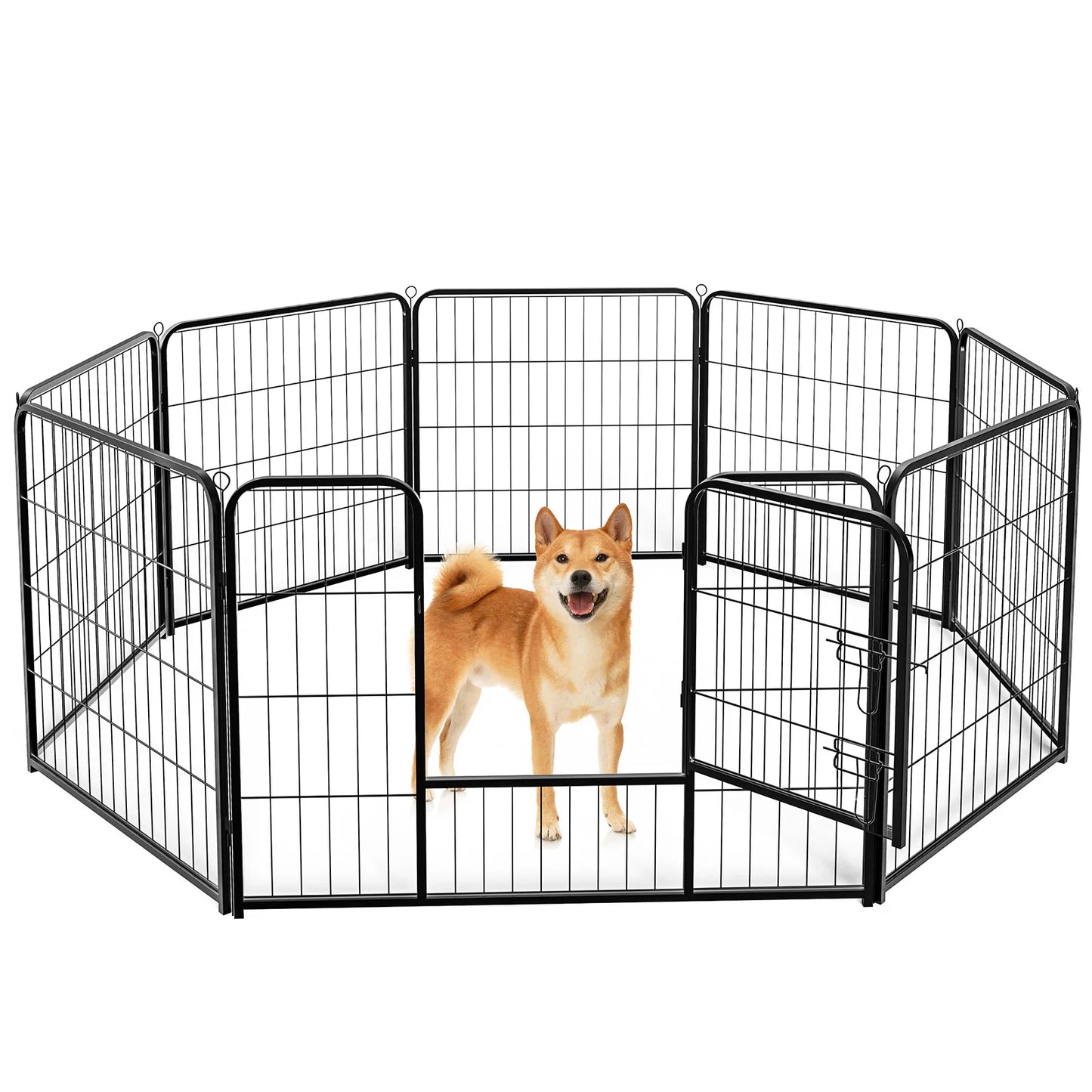 JHK Metal Dog Playpen 8 Panels Foldable Exercise Fence