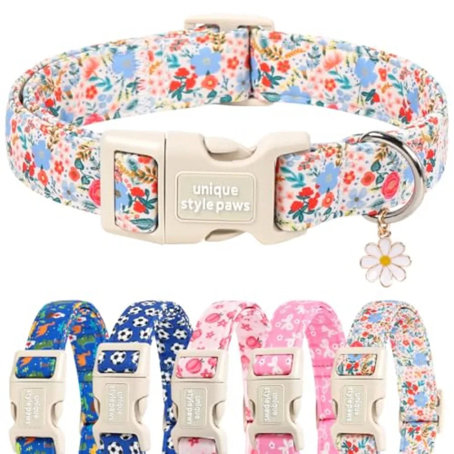 Dog Collar With Pendant Coconut Tree Design Plastic Buckle