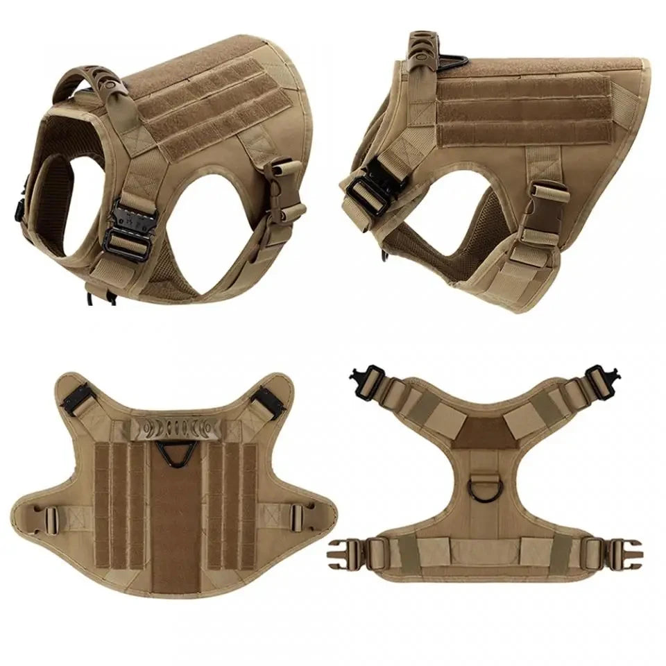 Tactical Dog Harness Vest With Leash And Velcro Patches Sunglasses
