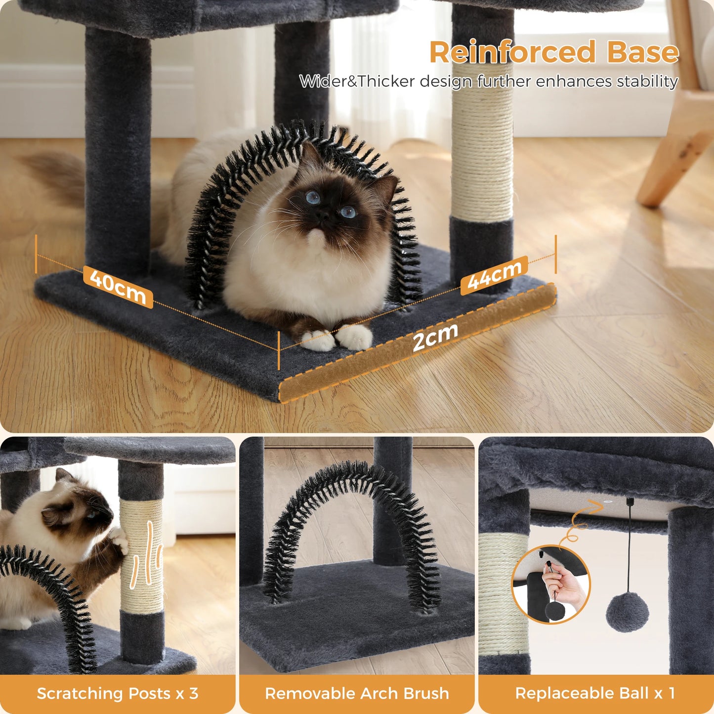 PAWZ Road Cat Tree With Plush Perch And Sisal Posts