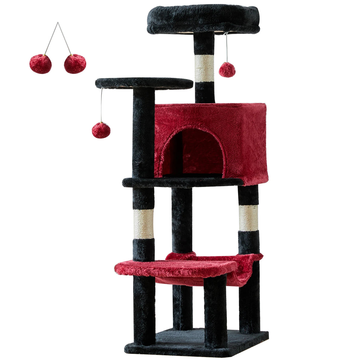 JHK Four Tier Cat Tree Featuring Sisal Posts For Pets