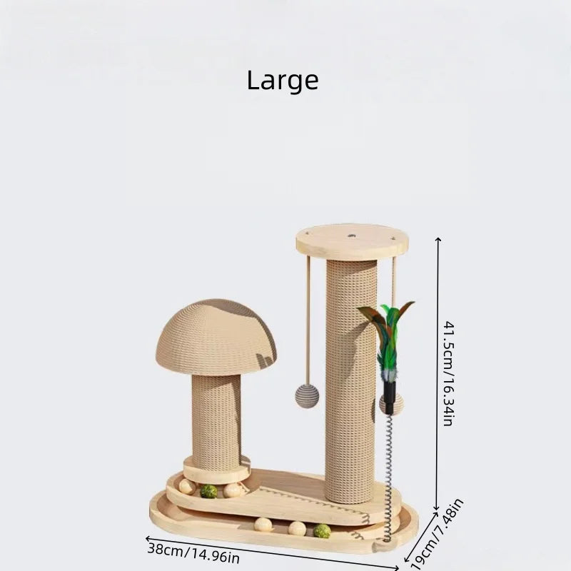 Interactive Three Tier Cat Scratching Tower With Sisal Track