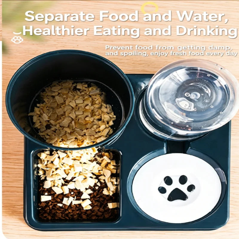 Raised Stainless Steel Double Pet Bowl For Cats And Dogs