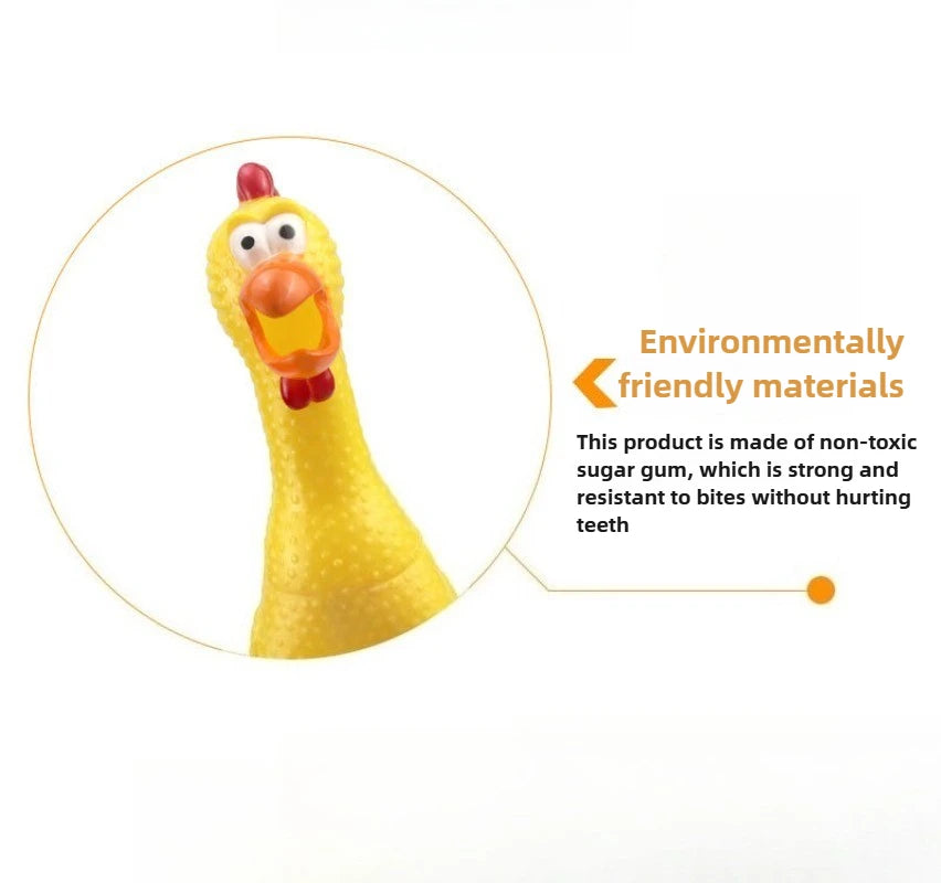 DKSTINYE Squeaky Chicken Dog Toy Squeaker Chew Rubber