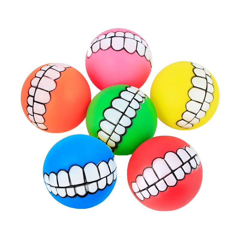 Pawstrip Rubber Squeaky Dog Chew Toy For Teeth Cleaning