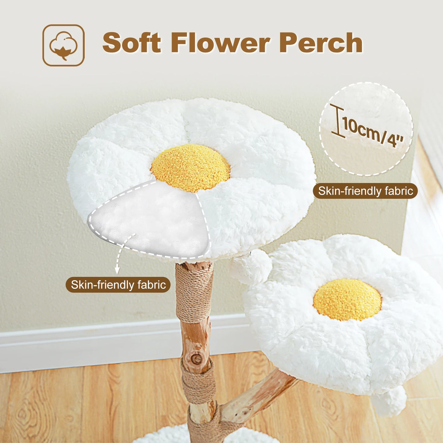 PAWZ Road Flower Cat Tree Indoor Wood Tower Scratching Post