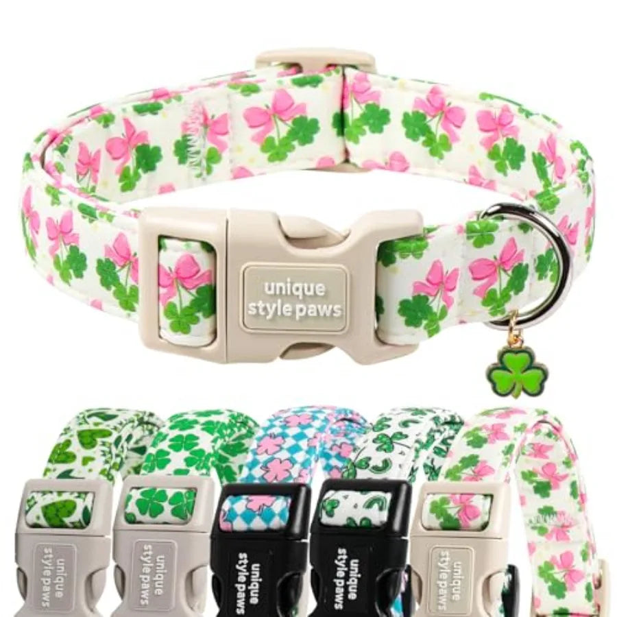 Dog Collar With Pendant Coconut Tree Design Plastic Buckle