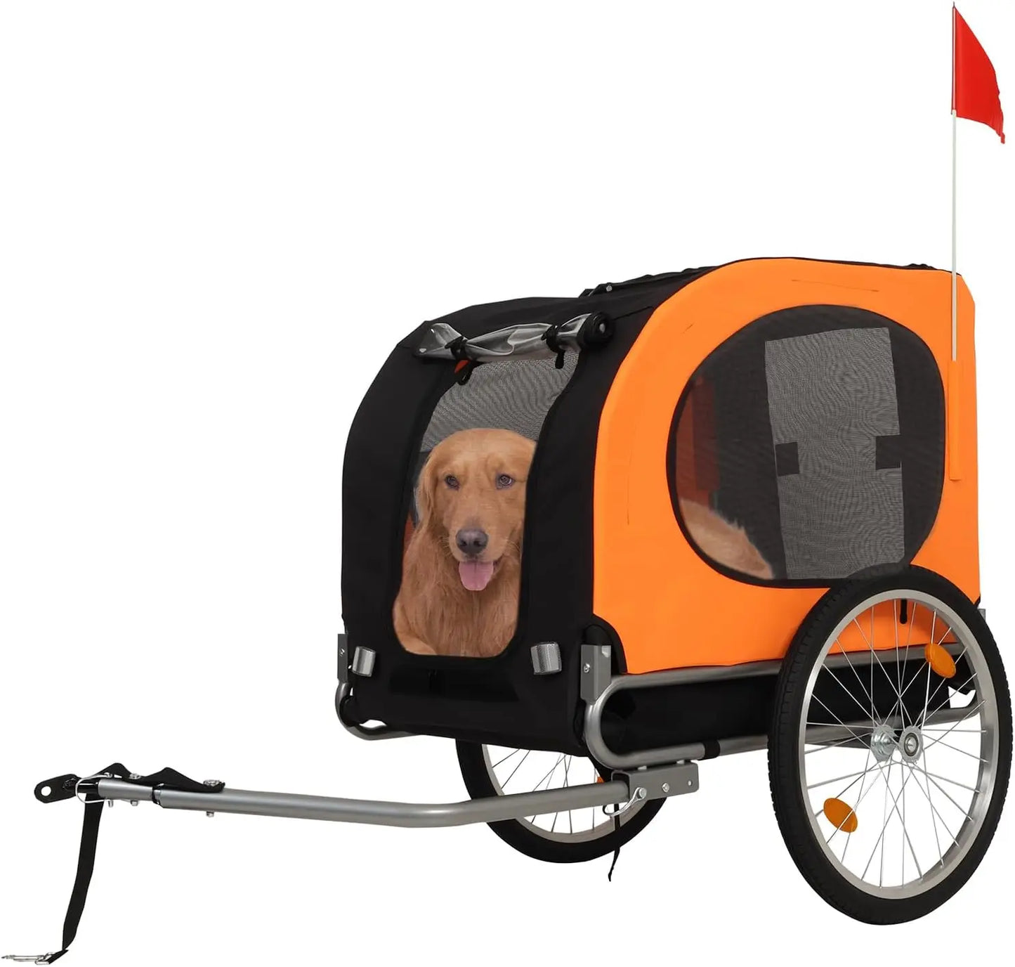 HiMISS Steel Dog Bike Trailer With Universal Coupler And Foldable Cart