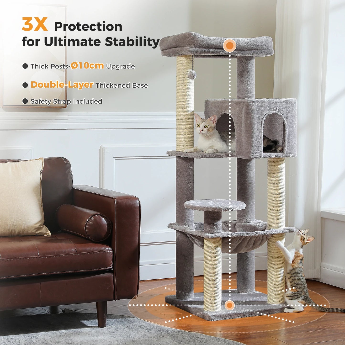 PAWZ Road Cat Tree With Scratching Posts And Durable Condo