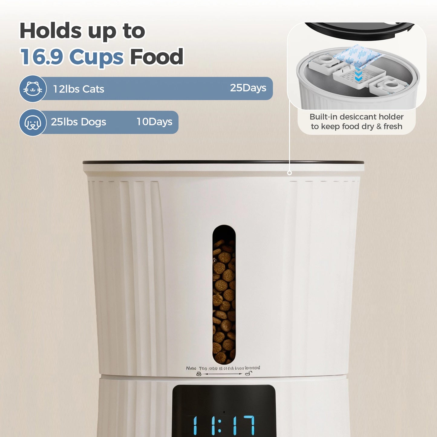 Automatic Cat Feeder WiFi Timed Dispenser With App Control
