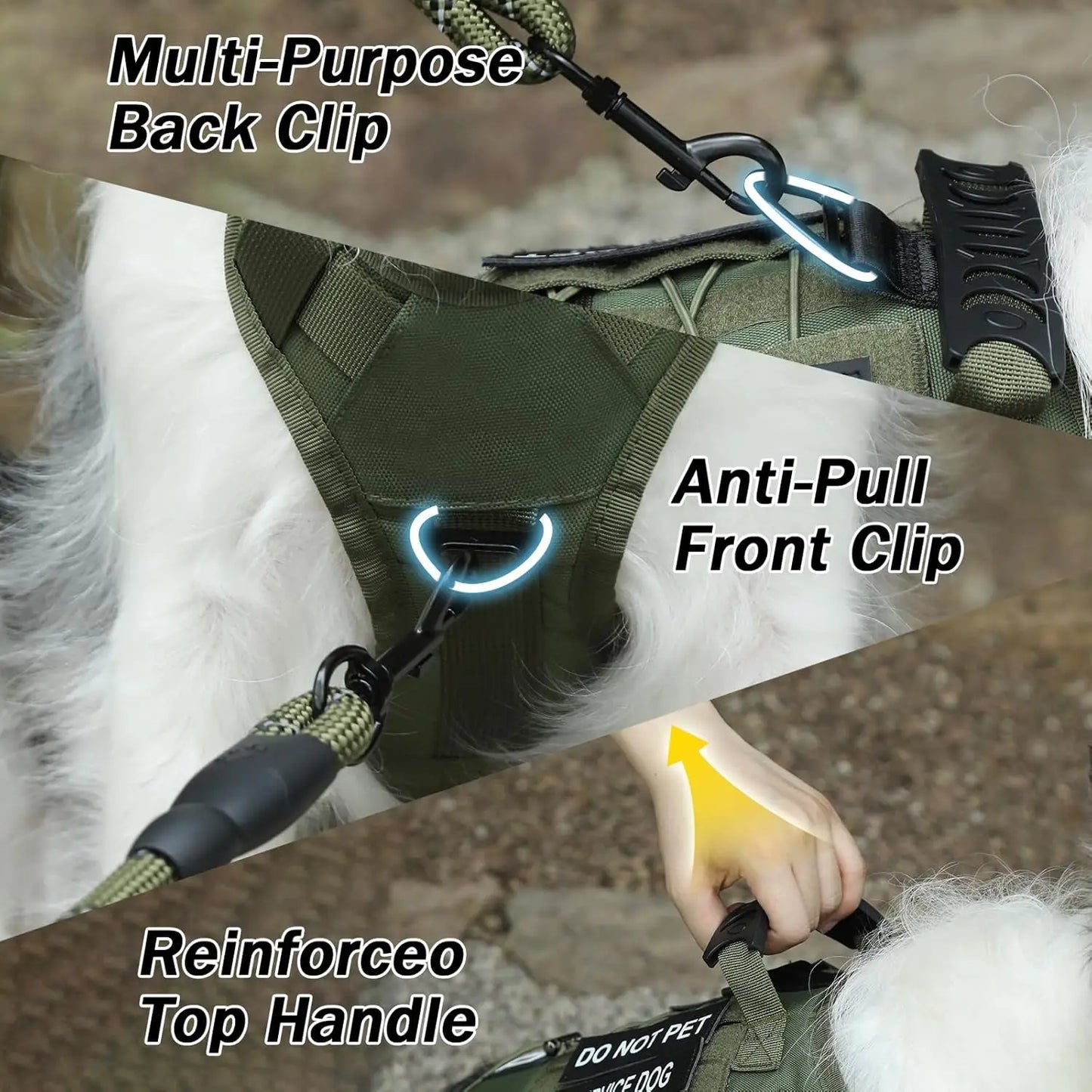 Escape-Proof Tactical Dog Harness With Handle