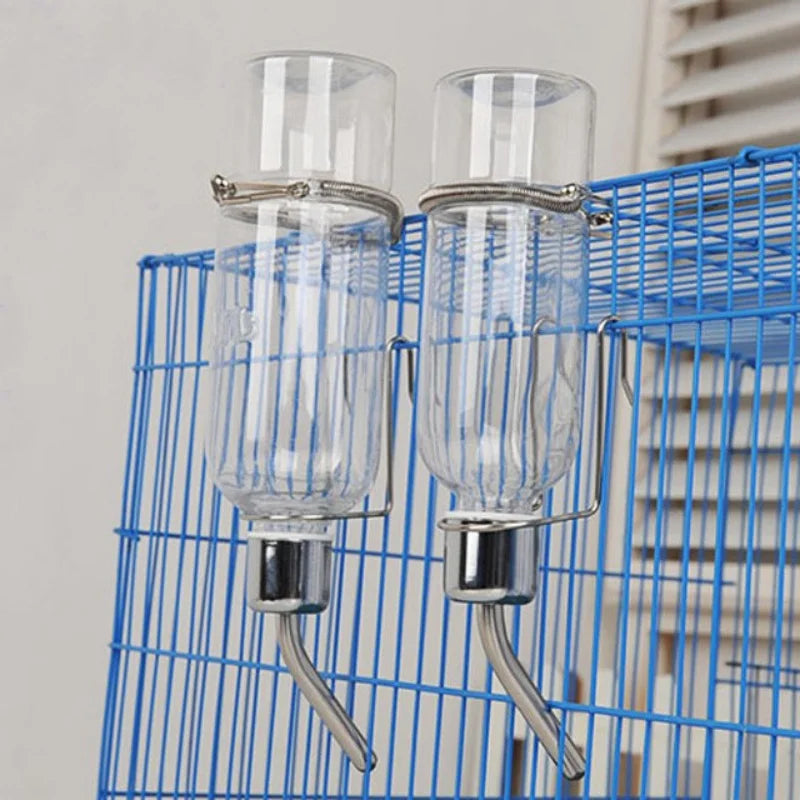 Transparent Pet Water Bottle No Drip With Hanging Fountain