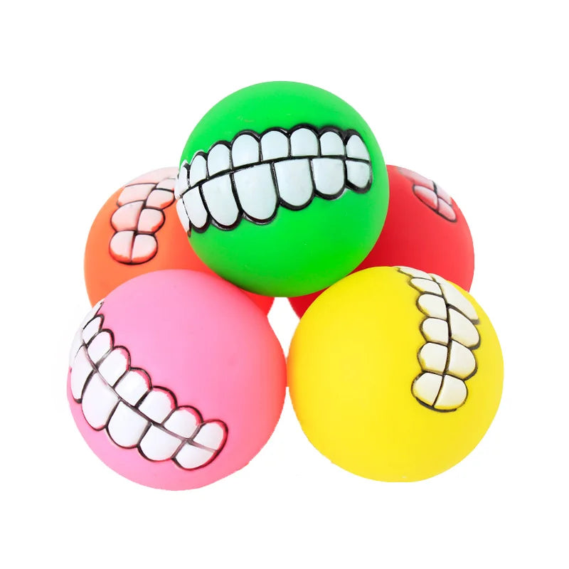 Pawstrip Rubber Squeaky Dog Chew Toy For Teeth Cleaning
