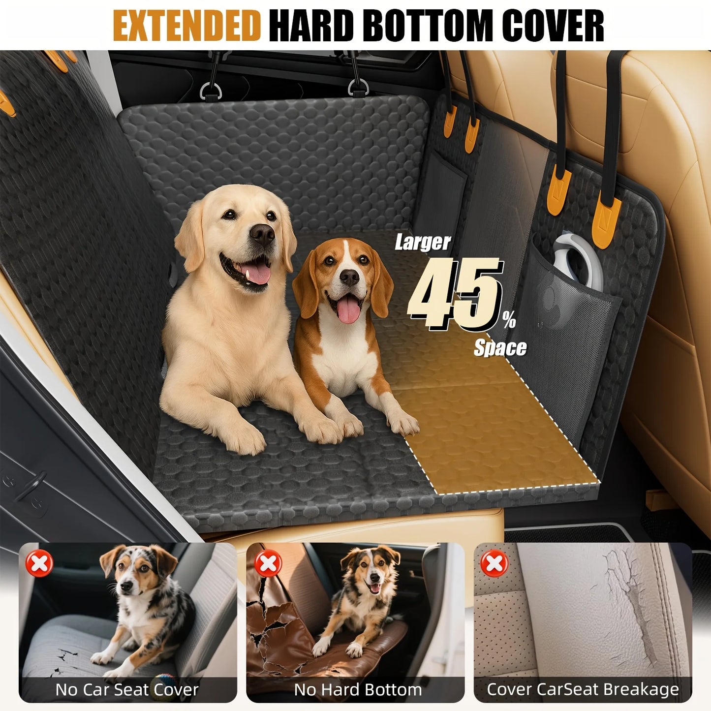 Dog Car Seat Cover Back Seat Hammock With Extender