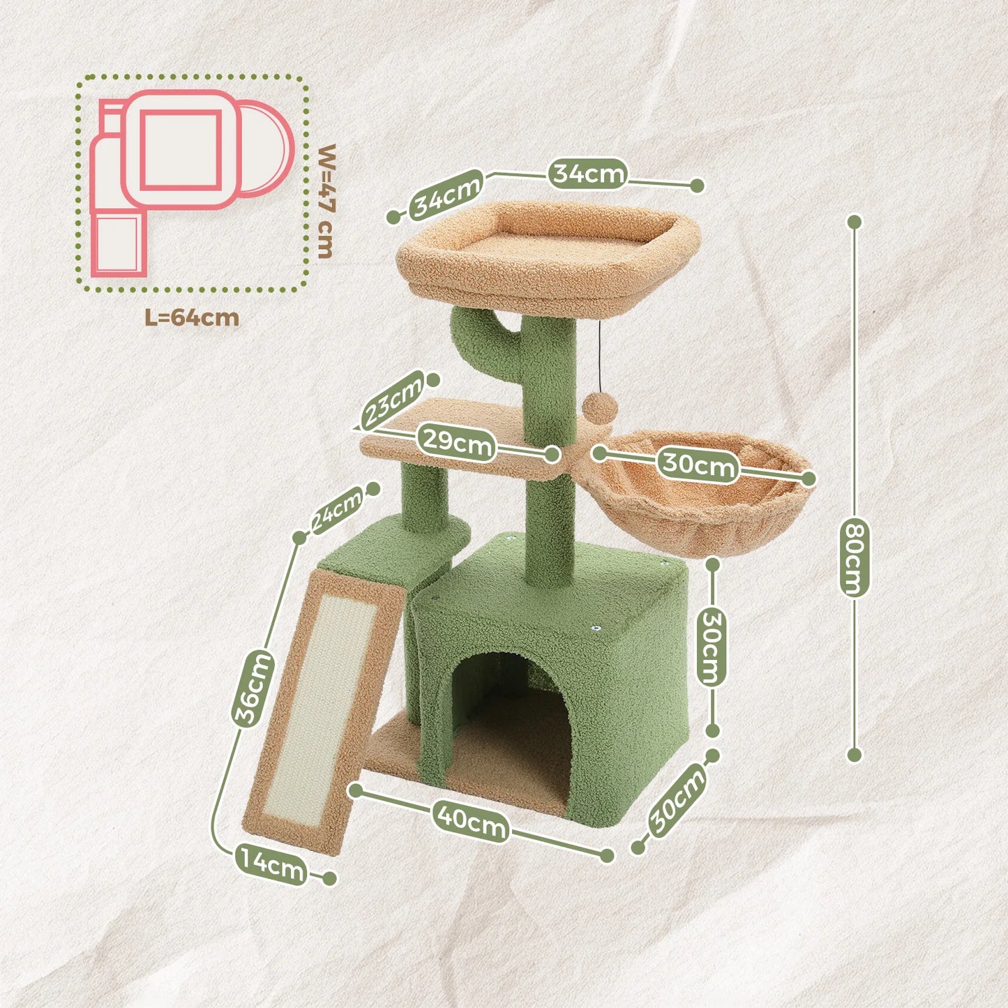 PAWZ Road Cat Tree Tower for Indoor Cats