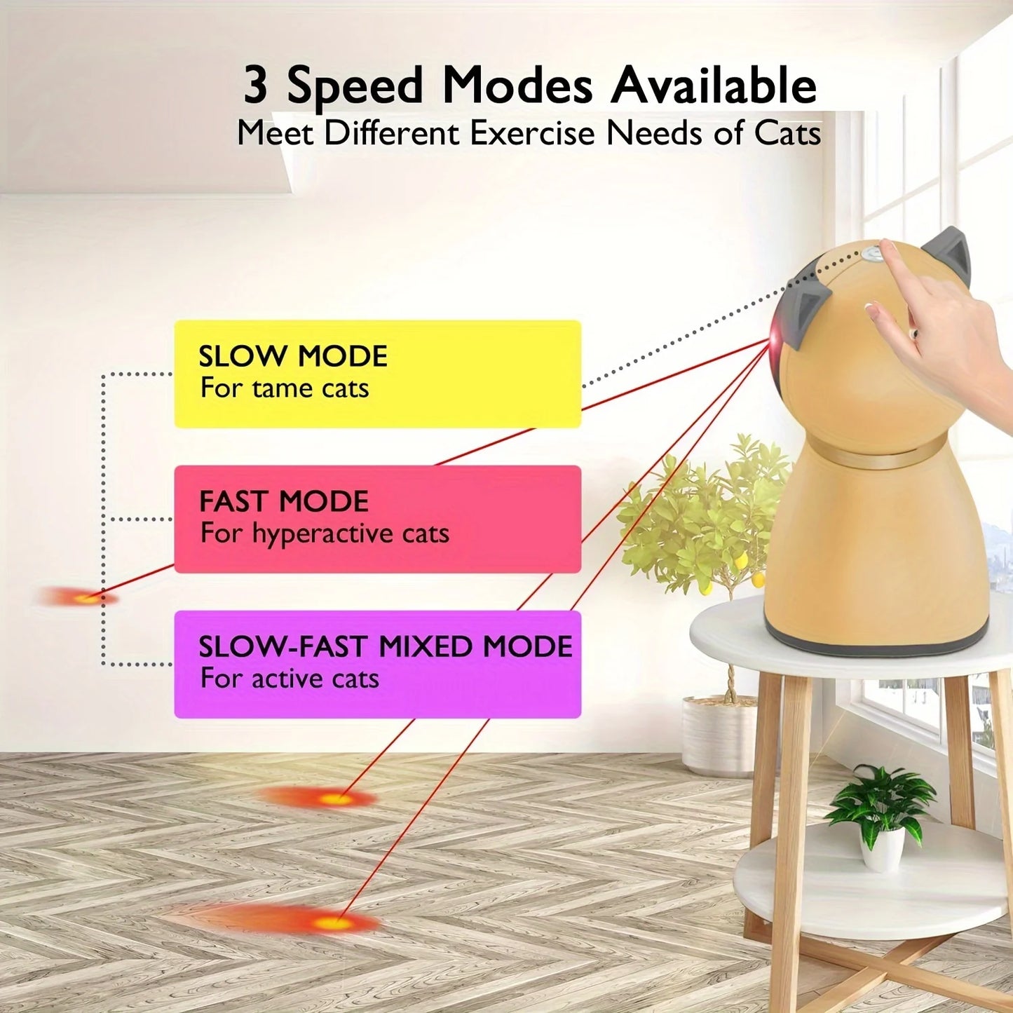 Interactive Cat Laser Toy With Automatic Random Trajectory
