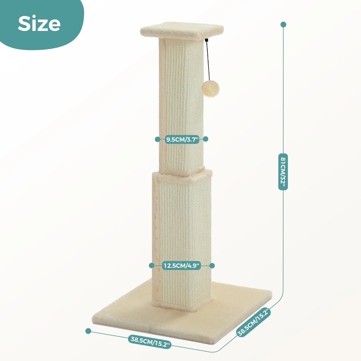 PAWZ Road Cat Scratching Post For Indoor Cats Sisal Ball