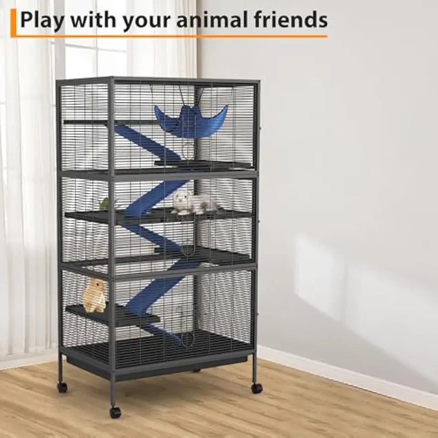 Garvee Sturdy Rolling Metal Multi Tier Small Pet Cage
