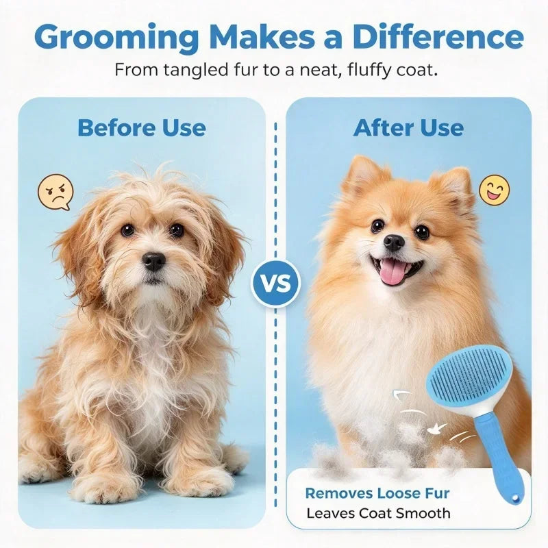 Self Cleaning Pet Grooming Brush for Dogs and Cats
