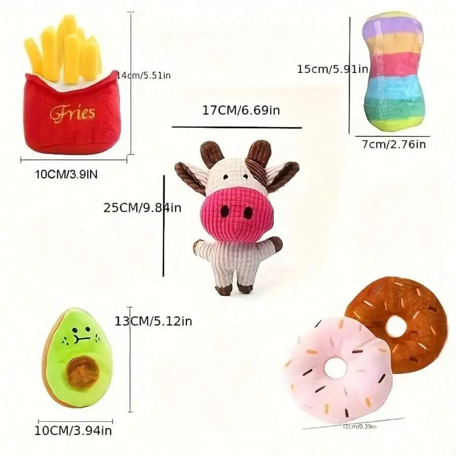 Cartoon Plush Dog Chew Toys For Teeth Cleaning And Anxiety