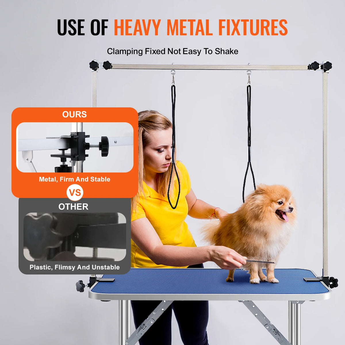 SucceBuy Dog Grooming Table With Dual Arms And Grooming Loop