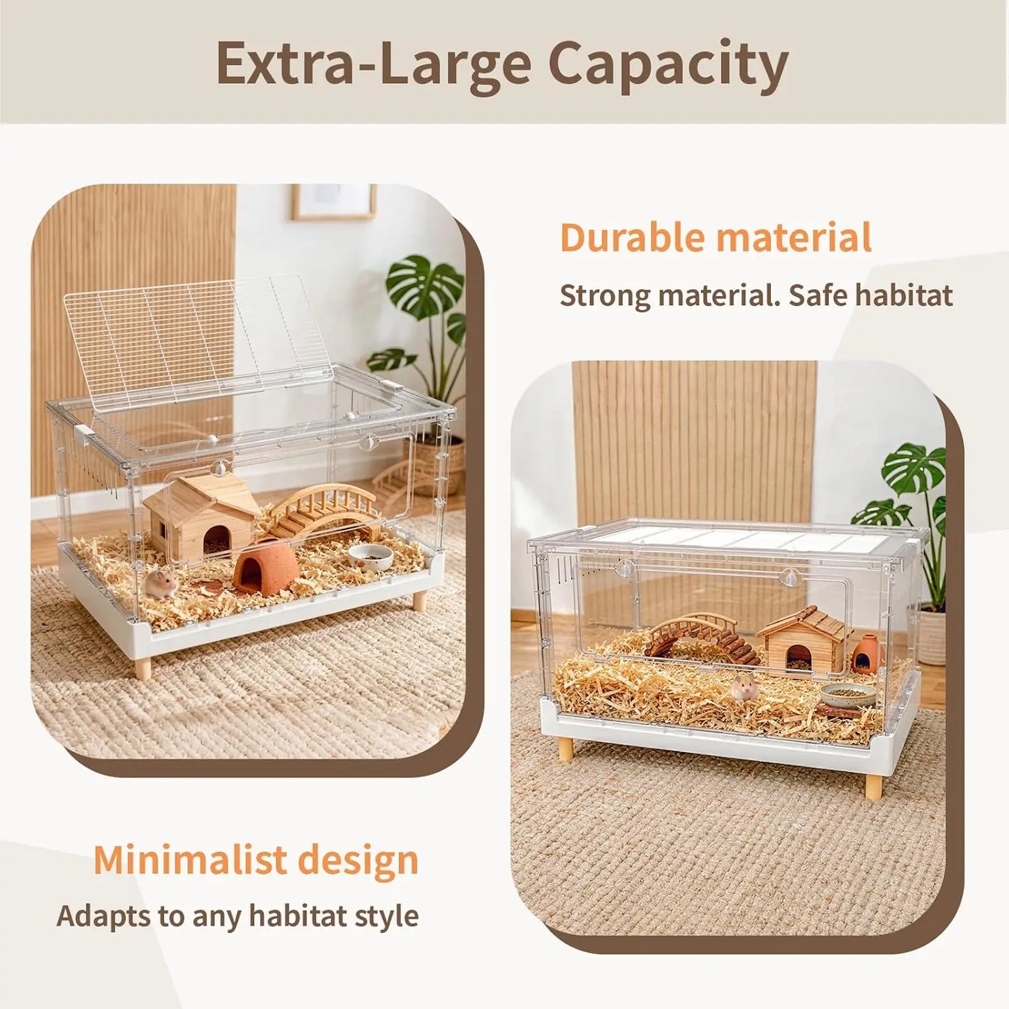 Transparent Acrylic Hamster Cage For Small Animals
