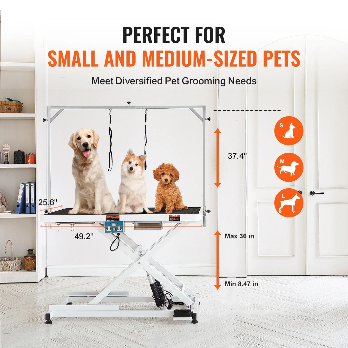 VEVOR Electric Pet Grooming Table With Adjustable Lift And Arm