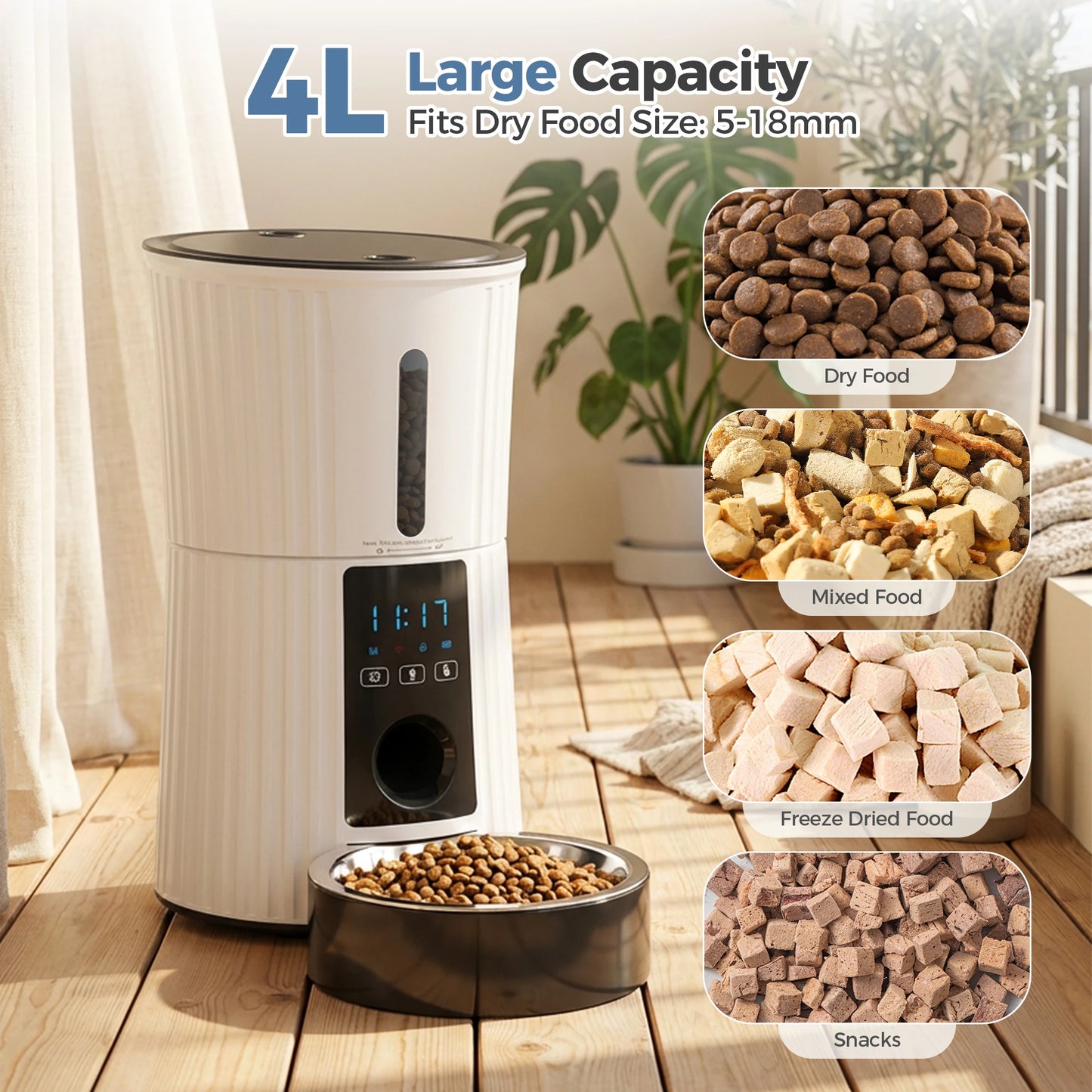 Automatic Cat Feeder WiFi Timed Dispenser With App Control