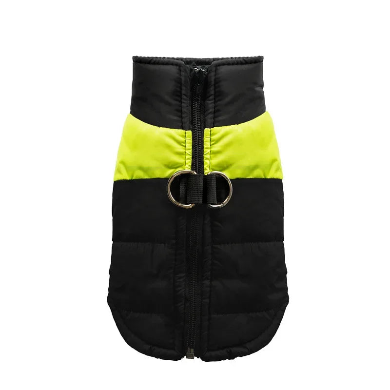 Waterproof Warm Dog Coat With Padded Zipper Jacket For Dogs