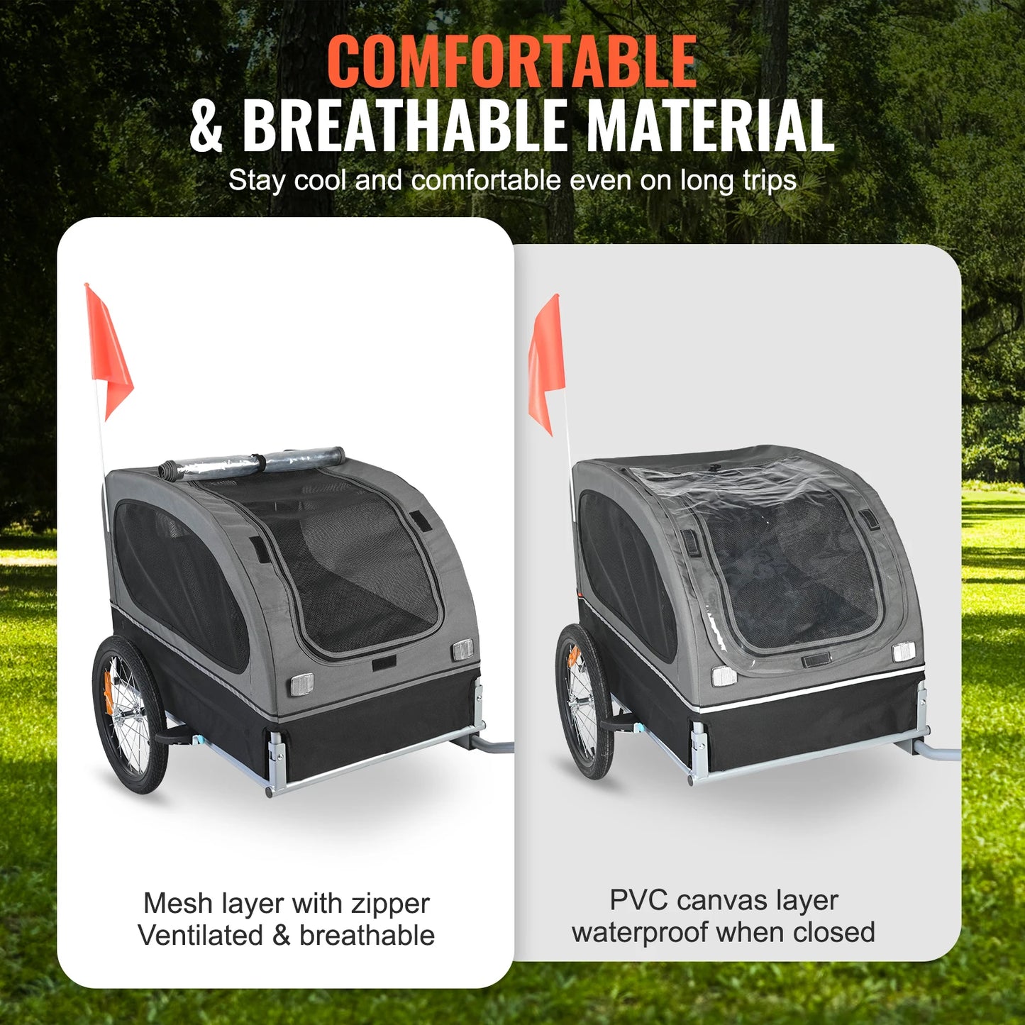 SucceBuy Dog Bike Trailer and Pet Cart With Wheels