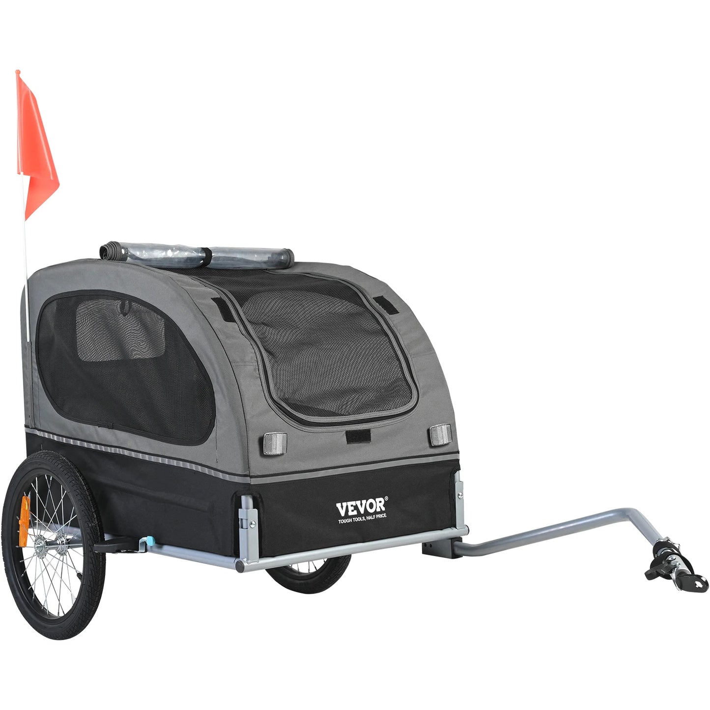SucceBuy Dog Bike Trailer 88 Lb Capacity Foldable Pet Cart With Wheels