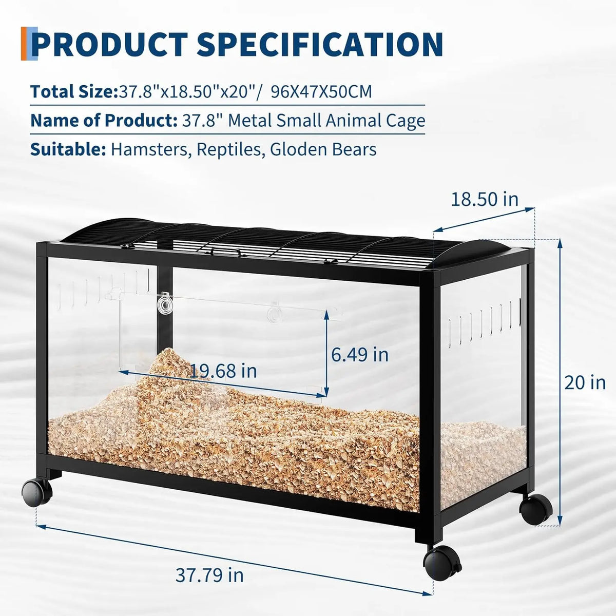 HiMISS 3 Tier Hamster Cage With Running Wheel And Bowl