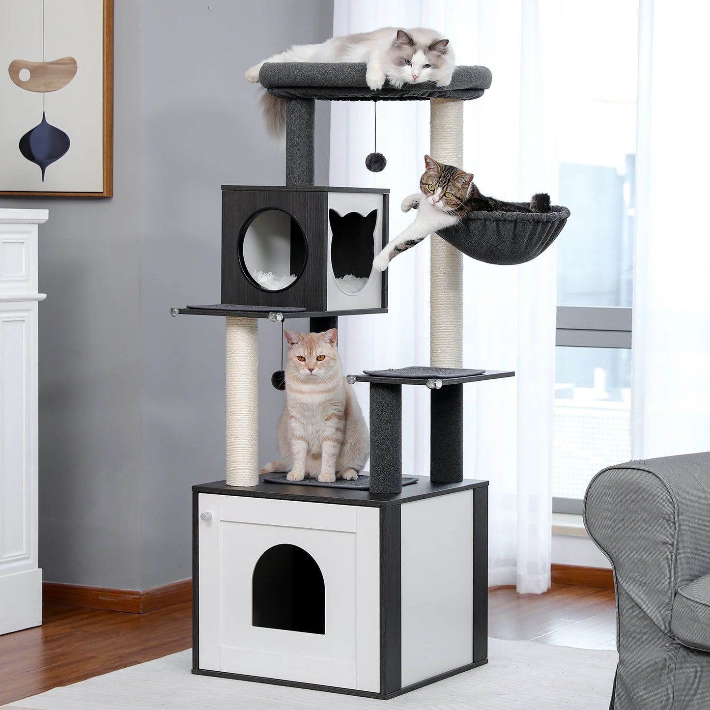 PAWZ Ro Multi-Level Cat Tree Scratching Posts Indoor Tower