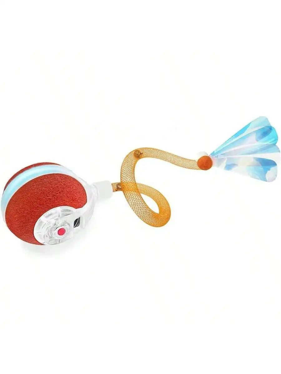 Interactive Cat Ball Toy With Elastic Mesh Tail Motion Activated