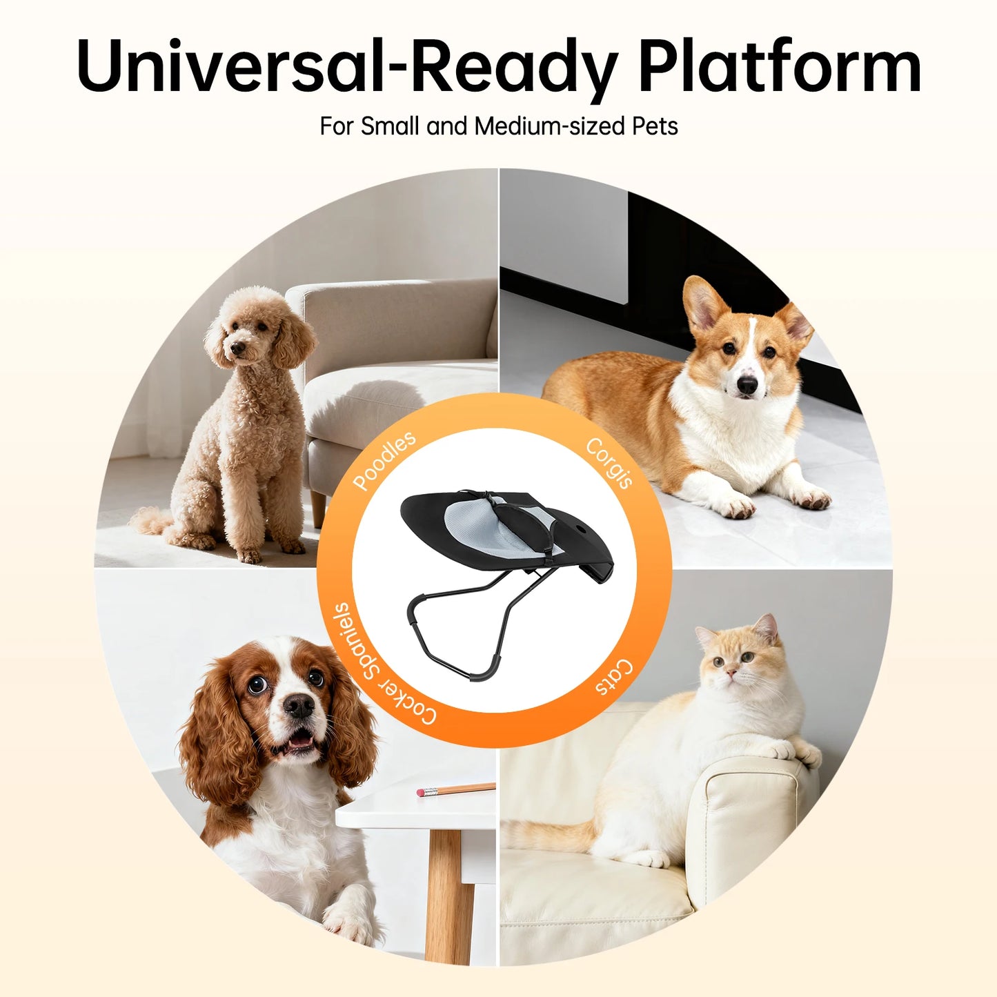 Pet Rocker Bed Foldable Rocking Chair With Stainless Steel Bracket