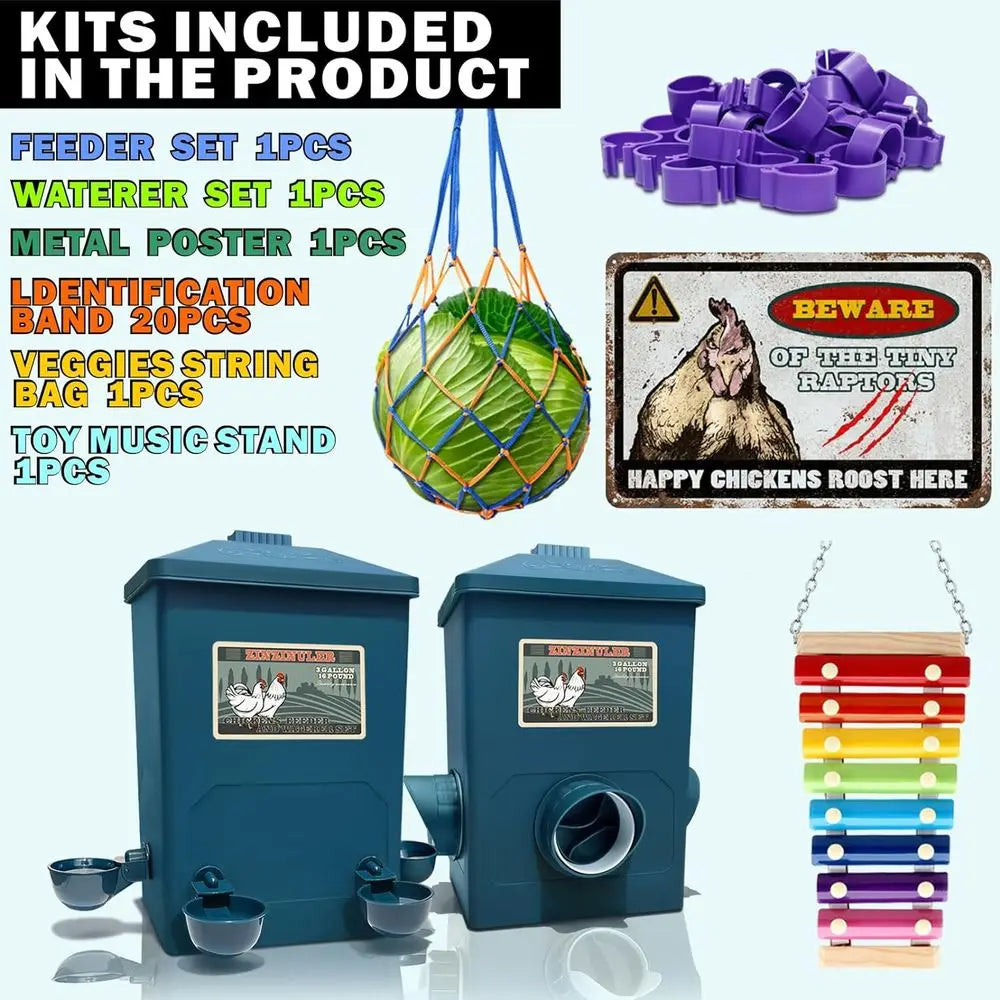 Automatic Port and Cup Waterer Set for Chicken Coop