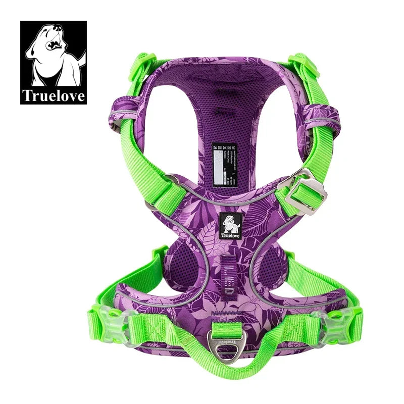 TRUELOVE Explosion-Proof Reflective Camouflage Dog Harness, Easy Adjust