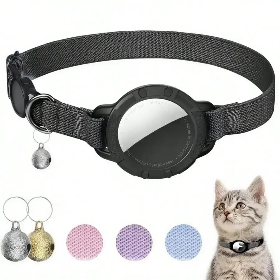 Breakaway Reflective Cat Collar With AirTag Holder Ultra Lightweight QR ID Tag