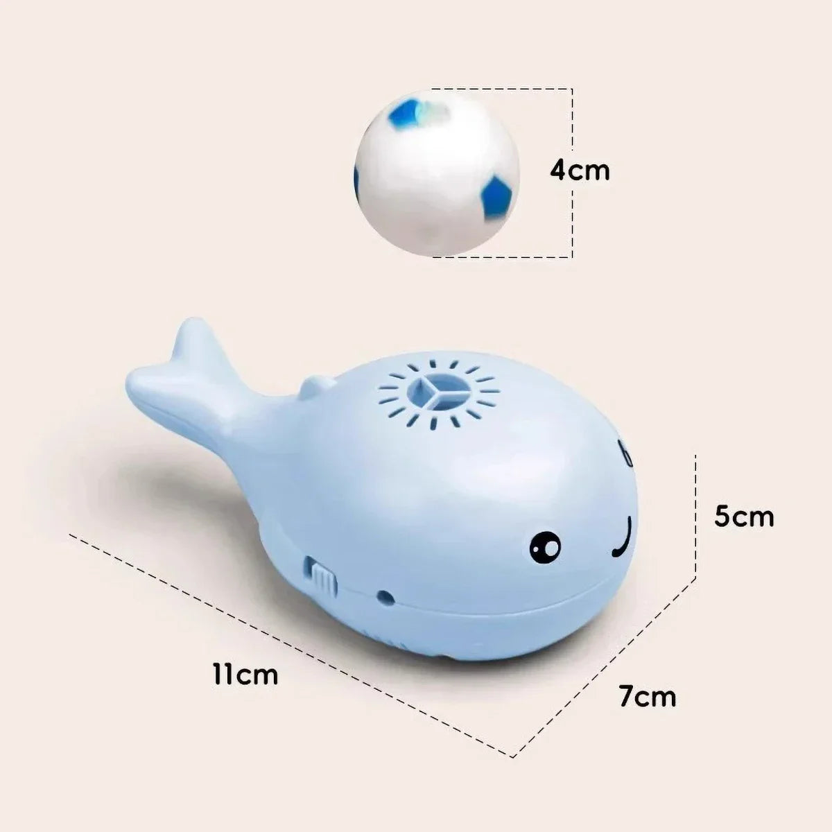 Whale-Shaped Electric Cat Toy With Jet Floating Ball USB Fan