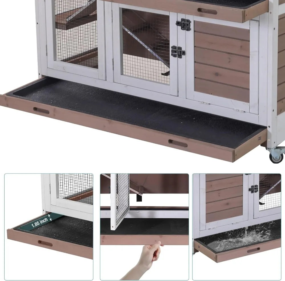 Wooden Rabbit Hutch Indoor Bunny House And Guinea Pig Cage