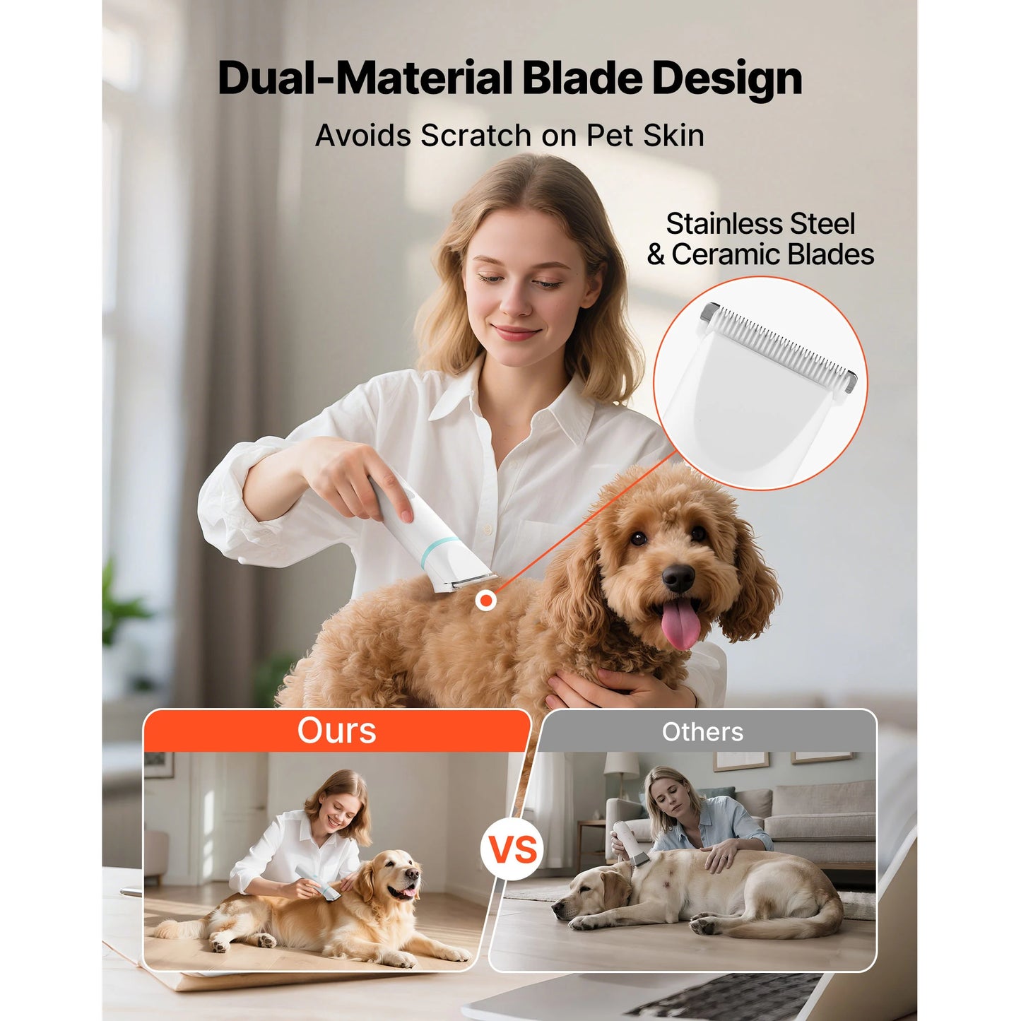 4 In 1 Dog Grooming Kit Cordless Low Noise Waterproof