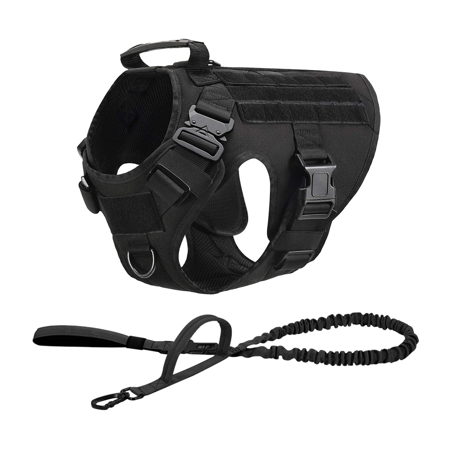 Tactical Dog Harness Vest With Molle Pouches For Medium To Large Dogs