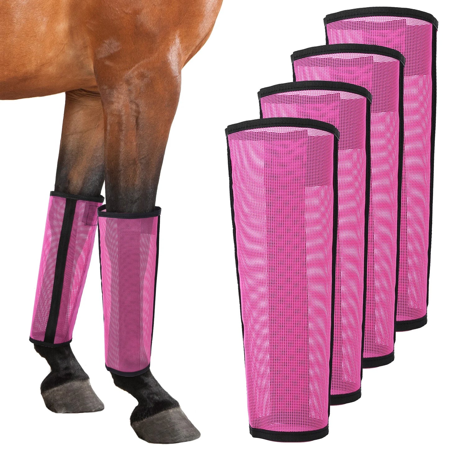 Shunmaii Horse Leg Protective Covers Mosquito Mesh Boots Reducing Bites