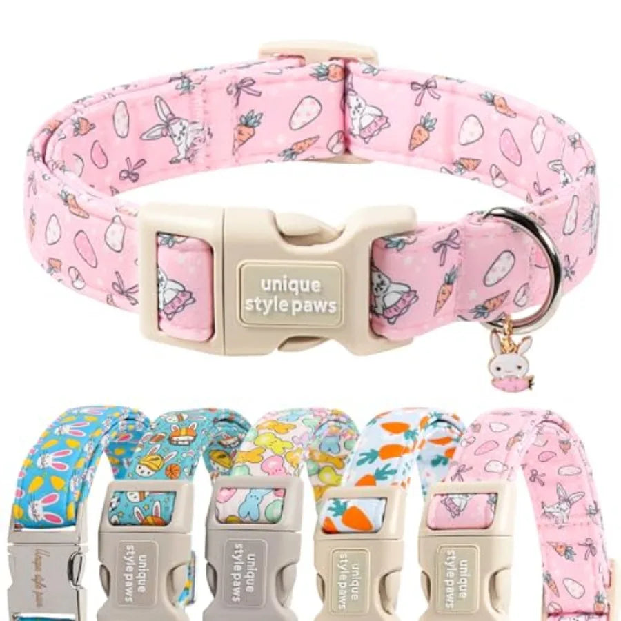 Dog Collar With Pendant Coconut Tree Design Plastic Buckle