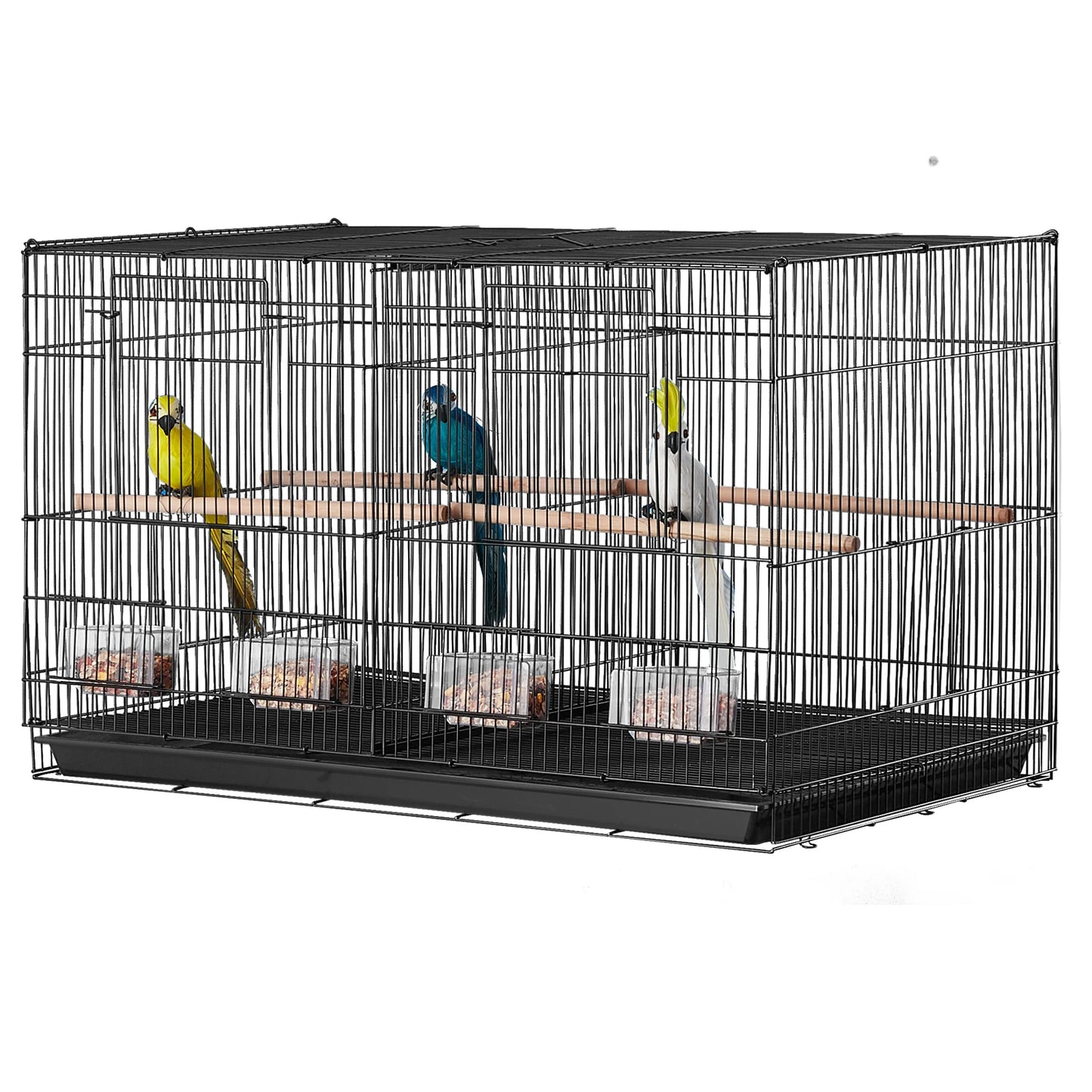 SucceBuy Stackable Divided Bird Cage For Travel With Handle